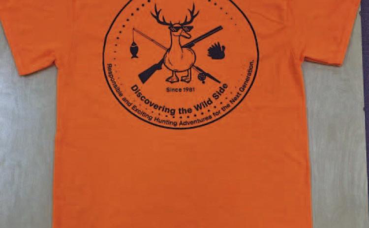 T-SHIRT GIVEAWAY - 400 of these hunter orange t-shirts will be given away at JAKES Day. They are sponsored by State Rep. Mike Holcomb, Shelter Insurance agent Dee Holcomb, Hartz Honey Hole, Scott Systems and Gateway Bank.