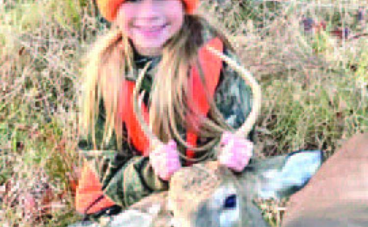 FIRST KILL - Zoey House, age 7, killed her first deer hunting in Woodlawn.