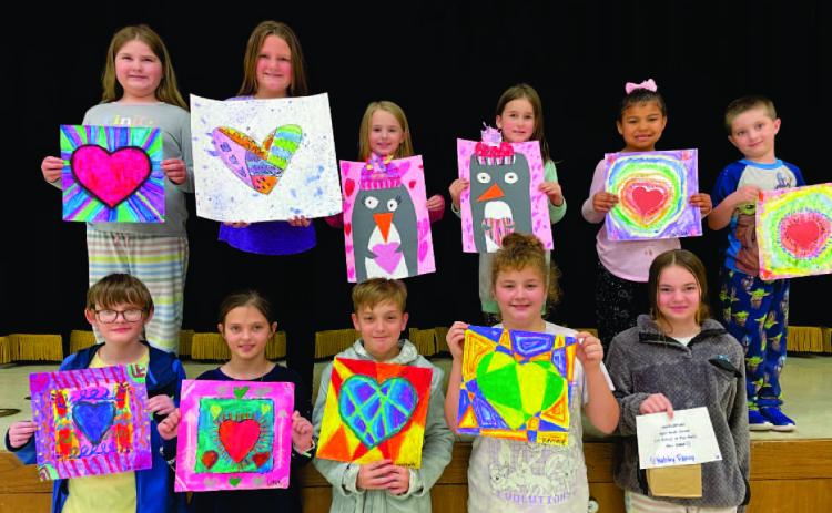 RISON ELEMENTARY FEBRUARY ARTISTS OF THE MONTH - Top row, left to right: Zoe Ferguson, Reece Varnell, Emma Brown, Aliana Coleman, Paislee Ercanbrack, Easton Gambill; Bottom row, left to right: Jeremiah Walls, Laci Billings, Garrett Van Housen, Kenzie Power, Natiley Raney (Not Pictured: Scarlett Womble, Sarah Kay Vallance, and Jason Mallow ).