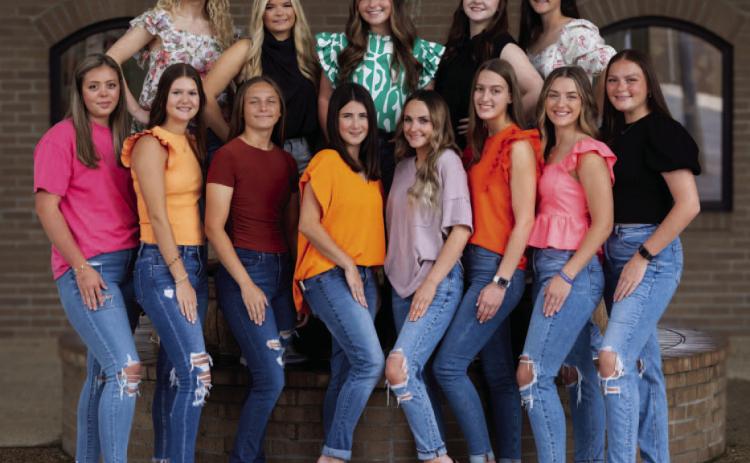 WOODLAWN HIGH SCHOOL HOMECOMING COURT - Pictured is the 2024 Woodlawn High School Homecoming Court. Front row: Kennedie Fryer, Kathryn Dixon, Lilly Jo Bradley, Chloe Place, Emily Ashcraft, Annie Davidson, Sarah Beth Melhorn, Lillie-Faye McWhorter, Back row: Grace Holland, Presley Bradshaw, Lily White, Taylor Beatty, Kaycee Davis.