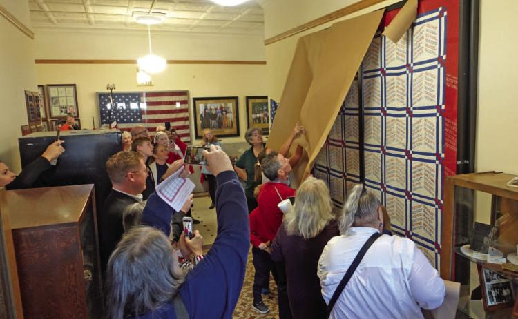 World War II Quilt Unveiled at Courthouse, Saturday, Nov. 11.