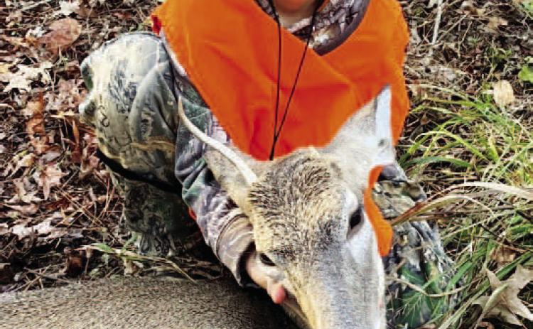FIRST BUCK - Harper Graves killed his first buck during the Youth Hunt.