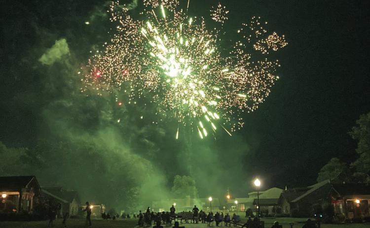 Rison celebrates Independence Day with fireworks at the Green House Cottages of Southern Hills.