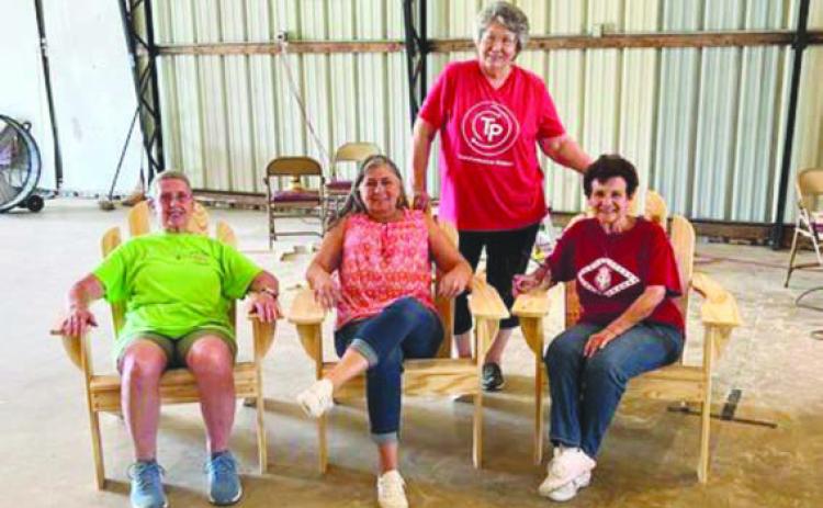 WOODWORKING AT THE PIONEER VILLAGE - Last week, the Cleveland County Extension Service hosted another wood workshop at Rison’s Pioneer Village. The Extension Agents would like to thank to Mr. Keith Gresham for instructing, and Billy and Marty Bowlin for helping. Thanks also to Pioneer Village for use of their facilities and to Hixson Lumber Company for donating the wood. Five students worked hard and had fun doing it. Pictured are Donna Best, Debbie James, Kay Richardson and Sarah Payton.