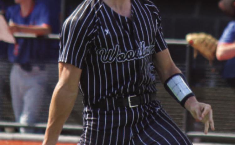 STATE CHAMPIONSHIP BOUND - Woodlawn relief pitcher Brayden Jones reacts after recording the final out in the Bears' 8-5 victory over Cedar Ridge Saturday.