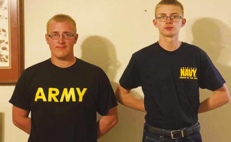 Private first class Marquis Yarnell of Rison (left) was recently promoted to Specialist, earning the rank of E4, in the Arkansas National Guard. He enjoys his military occupational service of carpentry and masonry as part of a support unit at Fort Chaffey.