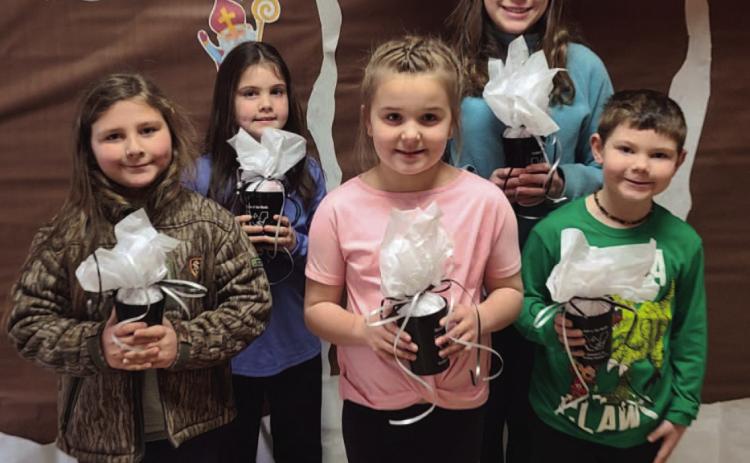 WOODLAWN ELEMENTARY STUDENTS OF THE MONTH - These students consistently exhibited good behavior and were nominated by their homeroom teachers as Students of the Month for December at Woodlawn Elementary. Back Row: MaKenzie Gavin (3rd grade), Lydia Brockling (6th grade); Front Row: Bristol Boyd (2nd grade), Millie Sowrheaver (1st grade), Porter Green (Kindergarten); Not Pictured: Ella Richardson (5th grade), Rachel Gutierrez (4th grade).